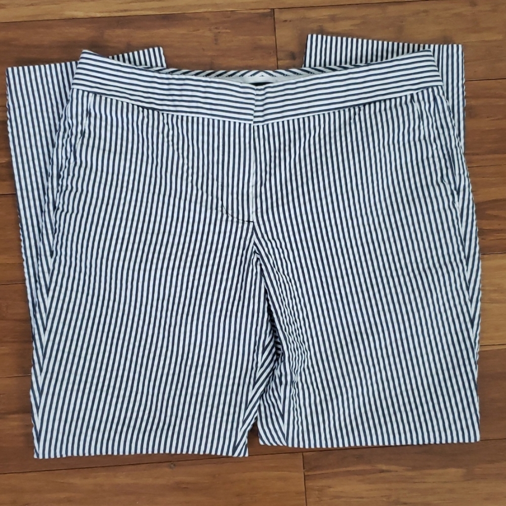 J. Crew Black and White Striped Capris